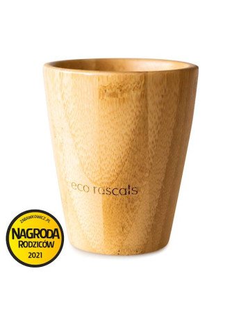 ECORASCALS 240 ml bambuko puodelis su mėlynu silikoniniu dangteliu