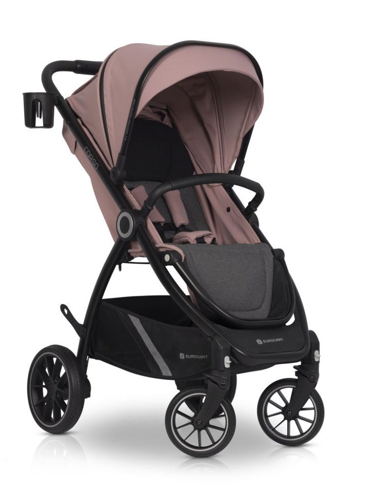 EURO-CART Vaikiškas vežimėlis CROX ROSE-Sportiniai vežimėliai-Vežimėliai ir nešioklės