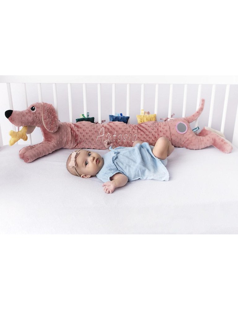 HENCZ 312 Sensory Pink Dachshund - apsauga, užvalkalas, kokonas, kūdikio lizdas, maitinimo ritinėlis