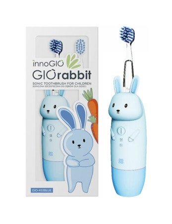 INNOGIO GIO-455BLUE GIOrabbit dantų šepetėlis vaikams mėlynos spalvos + GIO-450BHB GRATIS