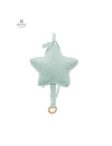 KIECZMERSKI Aksominė dygsniuota žvaigždžių muzikinė dėžutė 23x23cm + barškutis nemokamai