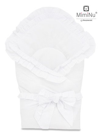 KIECZMERSKI Kūdikių ragelis su lankeliu BIANCOLINE baltas su nėriniais