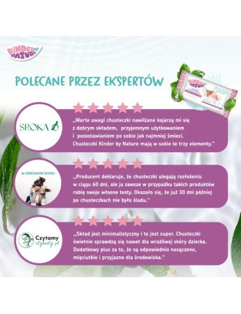 KINDER BY NATURE 52243 Drėgnos servetėlės kūdikiams ir vaikams 56 vnt