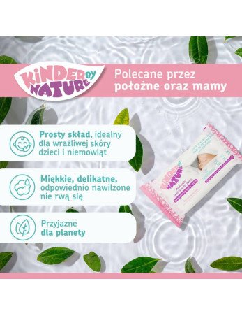 KINDER BY NATURE 52243 Drėgnos servetėlės kūdikiams ir vaikams 56 vnt