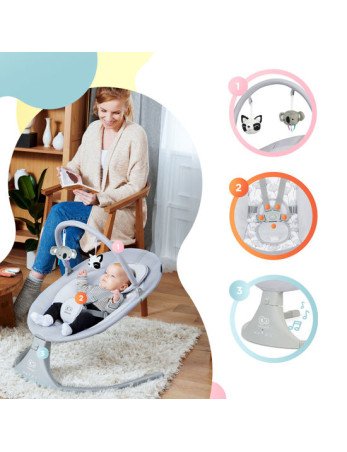 KINDERKRAFT LULI supamoji kėdė pilka-Elektriniai gultukai-Gultukai