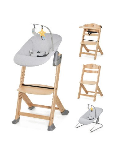 KINDERKRAFT Maitinimo kėdutė ENOCK juoda + supamoji kėdutė CALMEE GREY-Maitinimo kėdutės-Vaiko kambarys