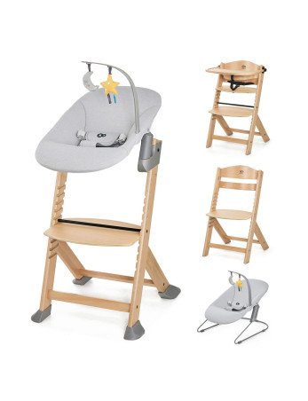 KINDERKRAFT Maitinimo kėdutė ENOCK juoda + supamoji kėdutė CALMEE GREY-Maitinimo kėdutės-Vaiko kambarys