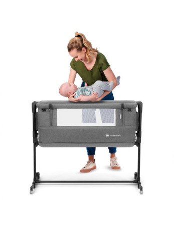 KINDERKRAFT Vaikiška lovytė "Neste Grow Dark Grey-Kelioninės lovytės-Kūdikių lovytės ir čiužiniai