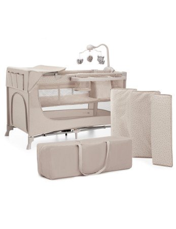 KINDERKRAFT Kelioninė lovytė JOY 2 su priedais BEIGE-Kelioninės lovytės-Kūdikių lovytės ir čiužiniai