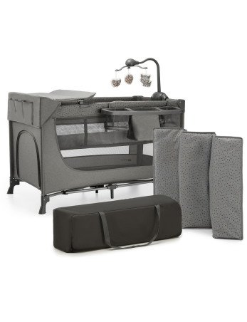 KINDERKRAFT Vaikiška lovytė JOY 2 su priedais DARK GREY-Kelioninės lovytės-Kūdikių lovytės ir čiužiniai