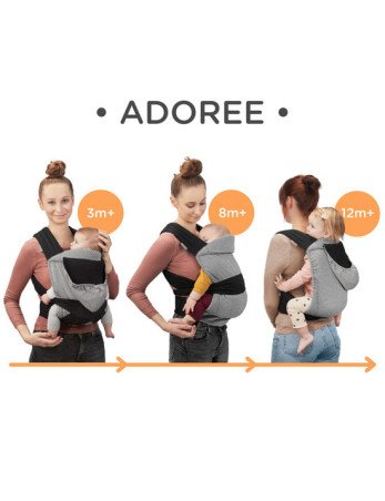 KINDERKRAFT ADOREE pilka kūdikio nešynė-Nešioklės ir priedai-Vežimėliai ir nešioklės