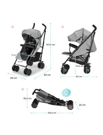 KINDERKRAFT vežimėlis Siesta Pink iki 22 kg!-Sportiniai vežimėliai-Vežimėliai ir nešioklės