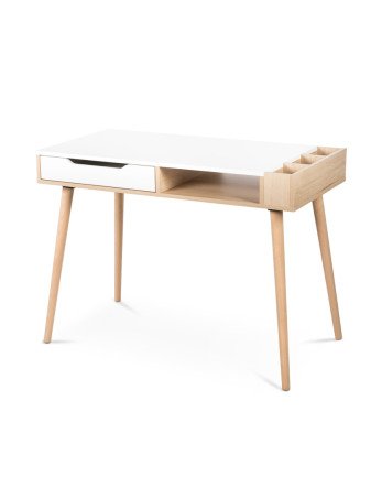 KLUPŚ Rašomasis stalas SOFIE bukas-baltas-Stalai, kėdės, lentynėlės-Baldai ir kiti prietaisai