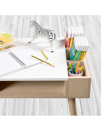 KLUPŚ Rašomasis stalas SOFIE bukas-baltas-Stalai, kėdės, lentynėlės-Baldai ir kiti prietaisai