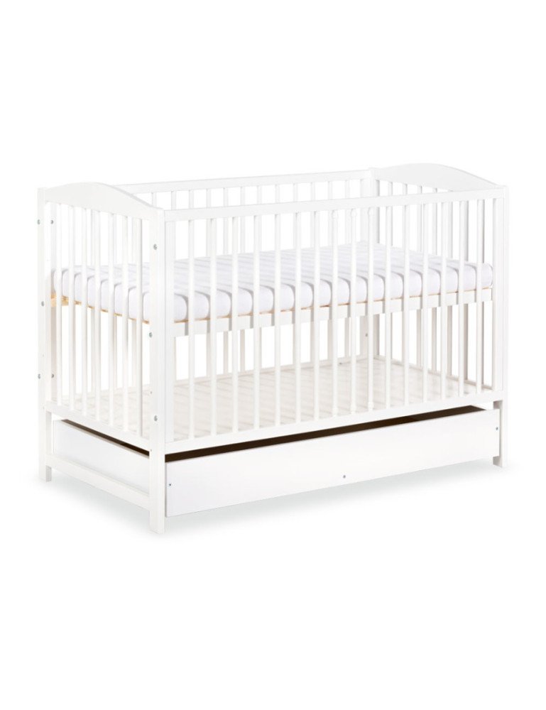 KLUPŚ lovytė HENRY / RADEK II balta su stalčiumi 120x60-Kūdikių lovytės-Kūdikių lovytės ir čiužiniai