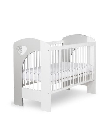 KLUPŚ NEL SERCE vaikiška lovelė pelenų baltumo-Kūdikių lovytės-Kūdikių lovytės ir čiužiniai