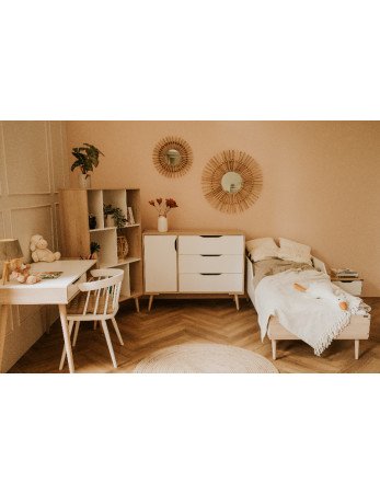 KLUPŚ jaunimo lova SOFIE buko-baltos spalvos-Kūdikių lovytės ir čiužiniai-Vaiko kambarys