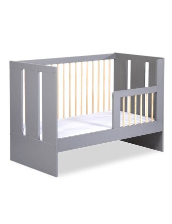 KLUPŚ PAULINE lova su turėklais grafito pušies 120x60-Kūdikių lovytės-Kūdikių lovytės ir čiužiniai
