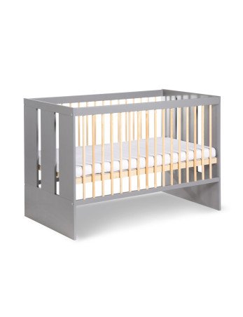 KLUPŚ PAULINE lova su turėklais grafito pušies 120x60-Kūdikių lovytės-Kūdikių lovytės ir čiužiniai