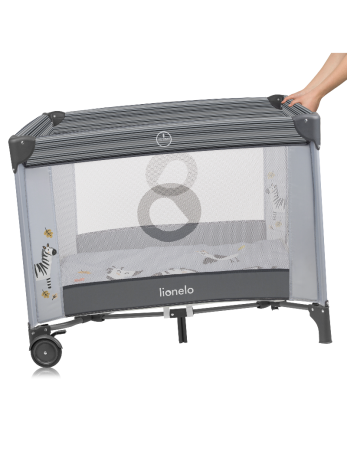 LIONELO Kūdikio lovytė-maniežas "Bonnie Grey Scandi