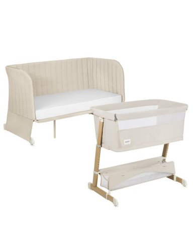 LIONELO Daugiafunkcinė vaikiška lovytė Thomi Plus Beige Sand-Kelioninės lovytės-Kūdikių lovytės ir čiužiniai