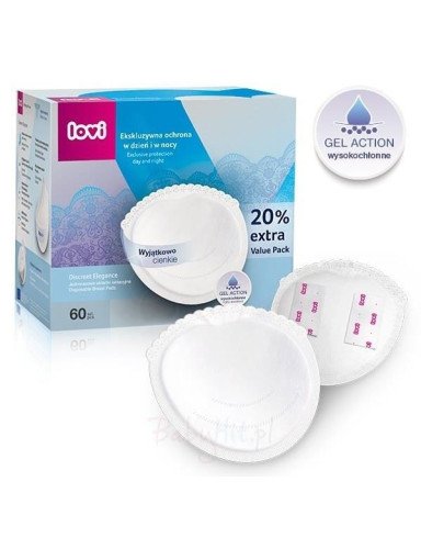 LOVI 19/607 DISCREET ELEGANCE krūtų įklotai 60 vnt., balti