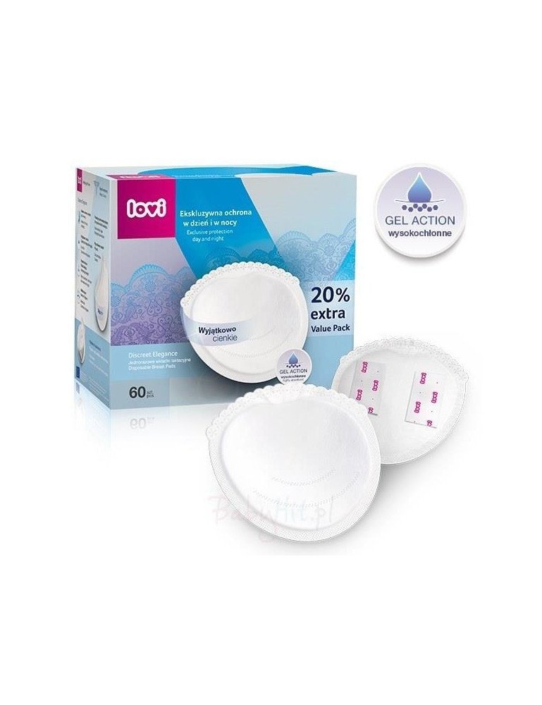 LOVI 19/607 DISCREET ELEGANCE krūtų įklotai 60 vnt., balti