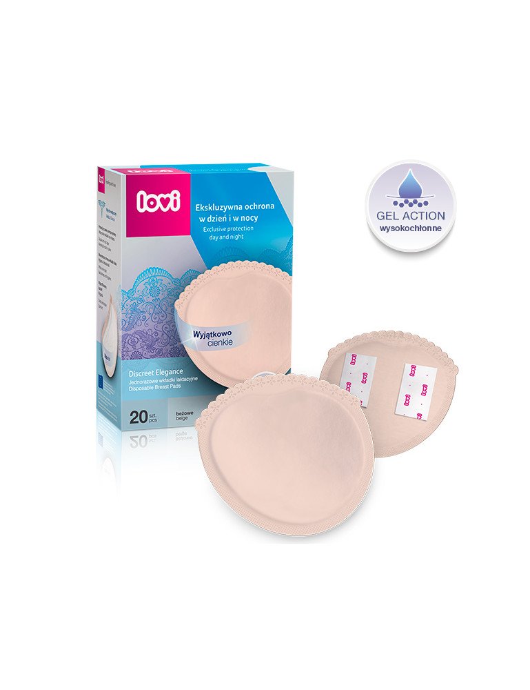 LOVI 19/610 Discreet Elegance krūtų įklotai 20 vnt., smėlio spalvos