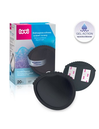 LOVI 19/611 Discreet Elegance krūtų įklotai 20 vnt., juodi