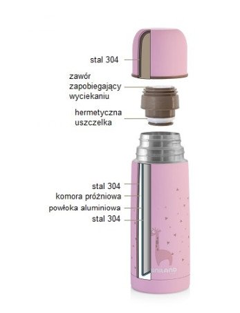 MARKO ML89217 Dengtas termosas 350 ml. rausvas ažūrinis