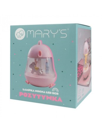 MARY'S MW20775 Muzikinė dėžutė LED naktinė šviesa RGB rožinė