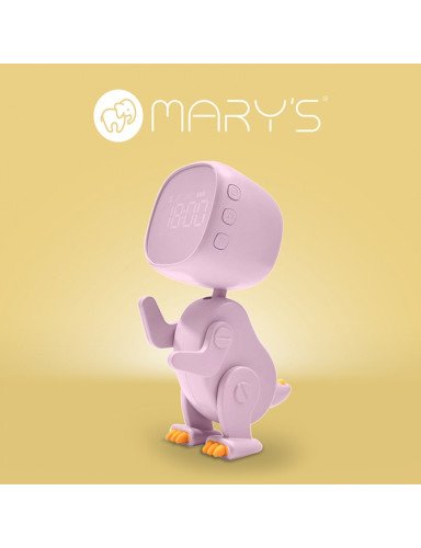 MARY'S MW61057 Robo Dino žadintuvas rožinės spalvos