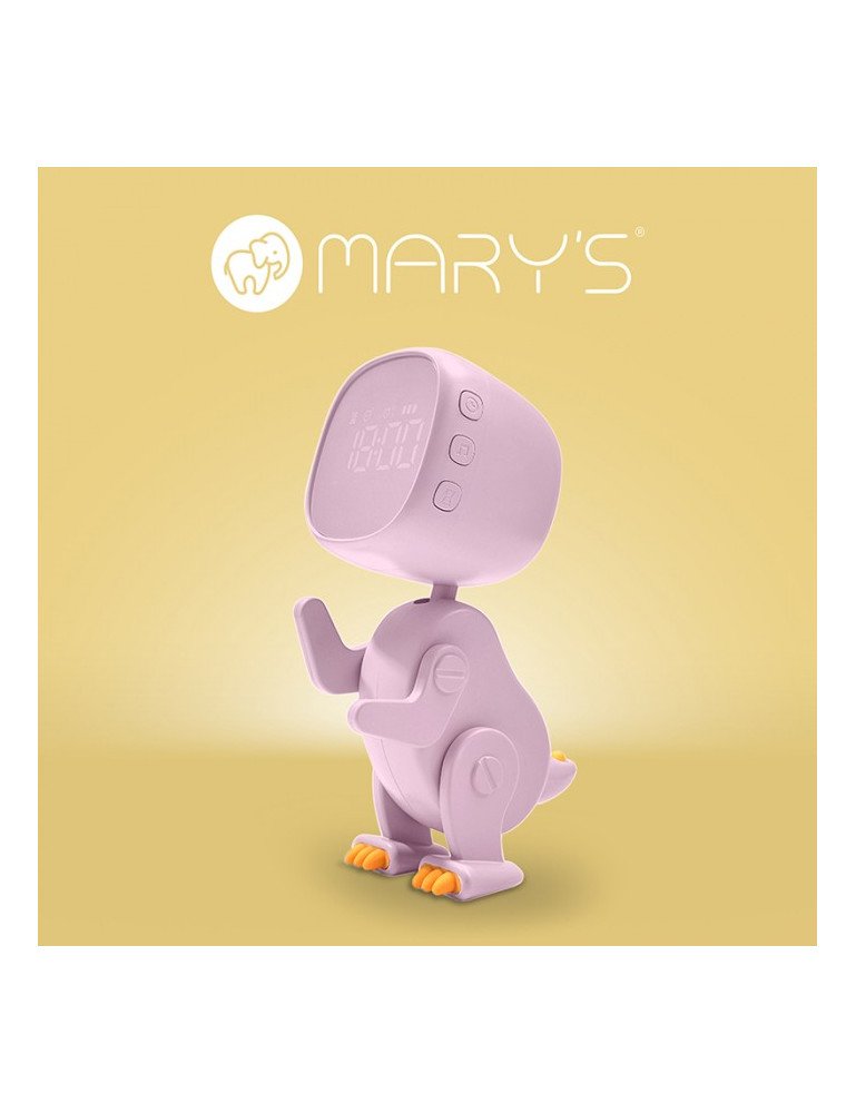 MARY'S MW61057 Robo Dino žadintuvas rožinės spalvos