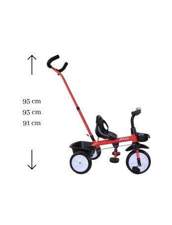 MILLY MALLY Triratukas AXEL Raudonas 3118-Triratukai-Dviratukai ir triratukai