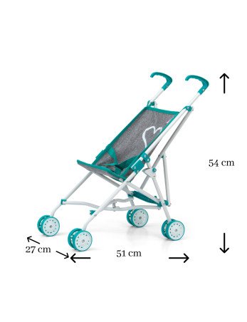 MILLY MALLY 3237 Julia Prestige Mint lėlių vežimėlis