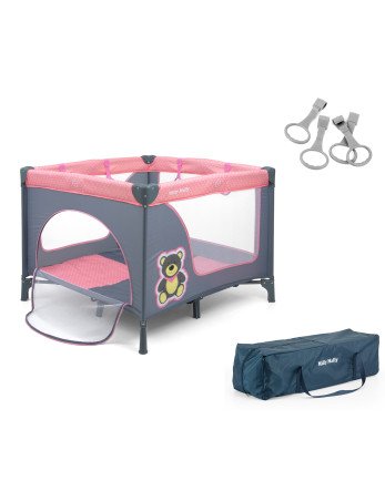 MILLY MALLY Kūdikio lovytė-maniežas FUN Pink Bear 3416