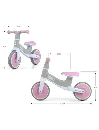 MILLY MALLY Balansinis dviratis Velo Rožinis 5481-Balansiniai dviratukai-Dviratukai ir triratukai
