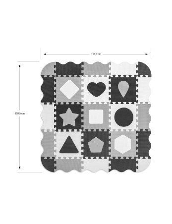 MILLY MALLY 5613 Putų kilimėlio dėlionė 25vnt. Jolly 3x3 formos - pilkos spalvos