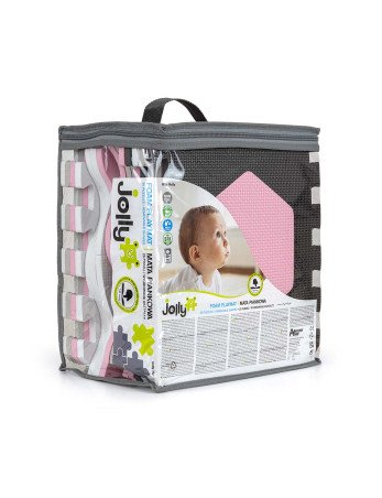 MILLY MALLY 5614 Dėlionių kilimėlis Jolly 3x3 Shapes - rožinis pilkas