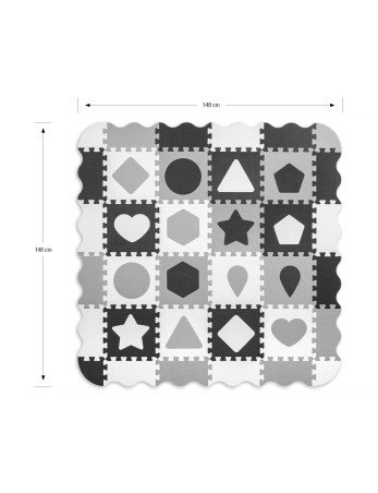 MILLY MALLY 5616 Putų kilimėlio dėlionė 36 vnt. Jolly 4x4 formos - pilkos spalvos