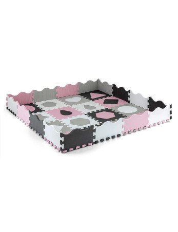 MILLY MALLY 5617 Dėlionių kilimėlis Jolly 4x4 Shapes - rožinis pilkas