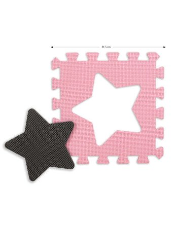 MILLY MALLY 5617 Dėlionių kilimėlis Jolly 4x4 Shapes - rožinis pilkas