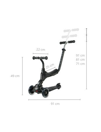 MILLY MALLY 5690 Qplay Sema Pro 3-in-1 paspirtukas juodas