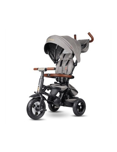 MILLY MALLY Triratukas QPLAY Rito Deluxe Guminė Pilka 5901-Triratukai-Dviratukai ir triratukai