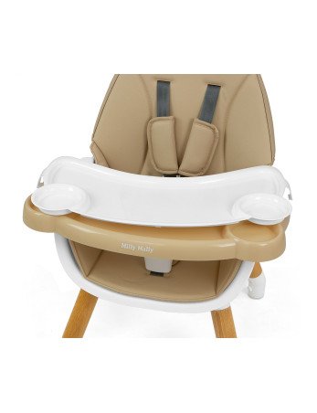 MILLY MALLY 2-in-1 maitinimo kėdutė Malmo Beige-Maitinimo kėdutės-Vaiko kambarys