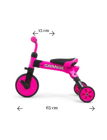 MILLY MALLY Triratukas Grande 2in1 Rožinis-Balansiniai dviratukai-Dviratukai ir triratukai