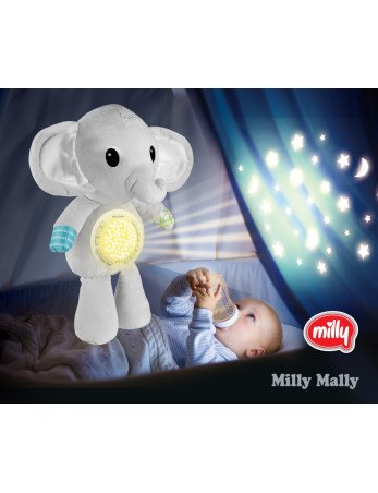 MILLY MALLY pliušinis žaislas su projektoriumi Milly Elephant