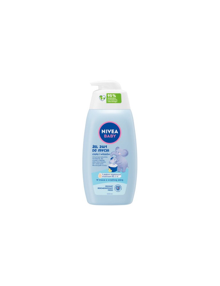 NIVEA BABY 80512 2-in-1 kūno ir plaukų plovimo gelis su dozatoriumi 500 ml