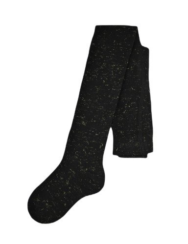 NOVITI RB002-G-03 Medvilninės pėdkelnės juoda, auksinė, lureksas 104/110