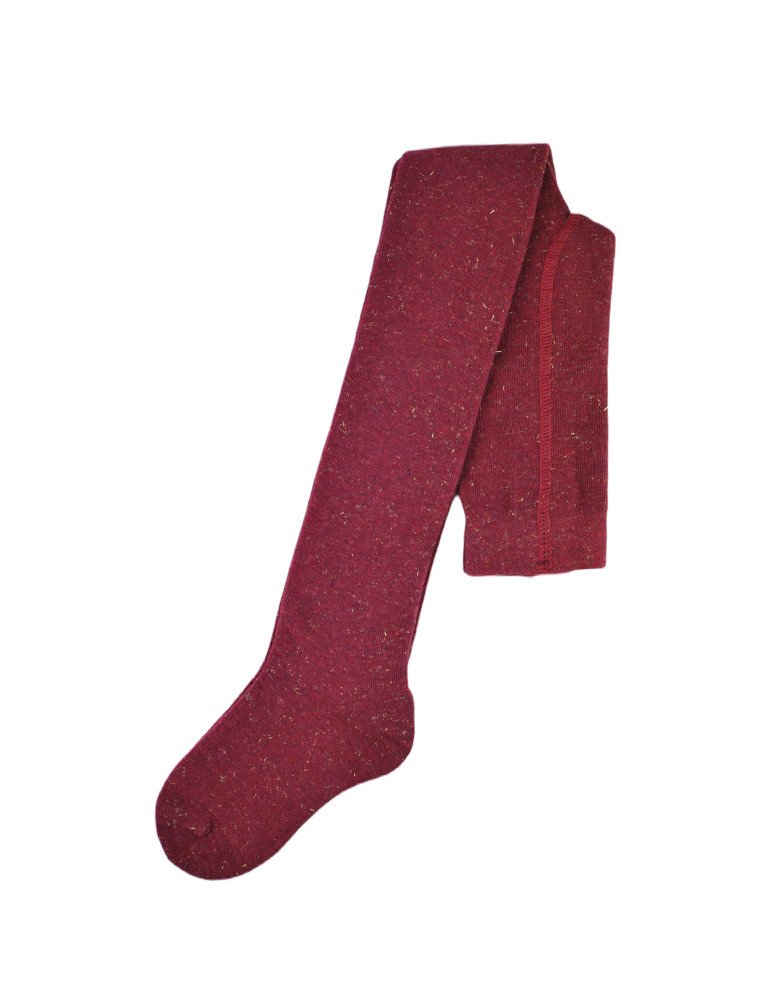NOVITI RB002-G-04 Medvilninės pėdkelnės bordo spalvos melanžas aukso spalvos lureksas 68/74